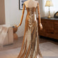 Golden Mermaid Sequins Long Prom Dress Evening Dress SH1619