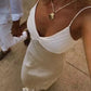 Simple Sheath Spaghetti Strap Ivory Satin Prom Dress Graduation Prom Dress SH2579