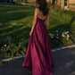 Elegant Mulberry Purple V-neck A-line Prom Dress Evening Dress SH8269