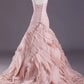 Elegant A Line Sweetheart Neck Tiered Pink Tulle Long Prom Dress Graduation Prom Dress SH2576