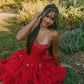 Pink A Line Strapless Beaded Corset Bow Satin Short Homecoming Dress Outfits SH6239