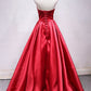 Elegant A Line Strapless Satin Bow Formal Prom Dress Party Dress SH1666