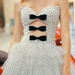 A Line Sweetheart Bow Polka Dot Layered Tulle Evening Dress Prom Dress SH1675