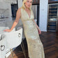 Elegant Sheath V Neck Satin Long Prom Dress Evening Dress SH1915