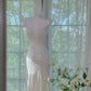 Elegant Mermaid Spaghetti Strap Beaded White Chiffon Party Dress Evening Dress SH2791