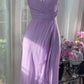 Simple Purple A Line V Neck Layered Chiffon Homecoming Dress Outfits SH4330