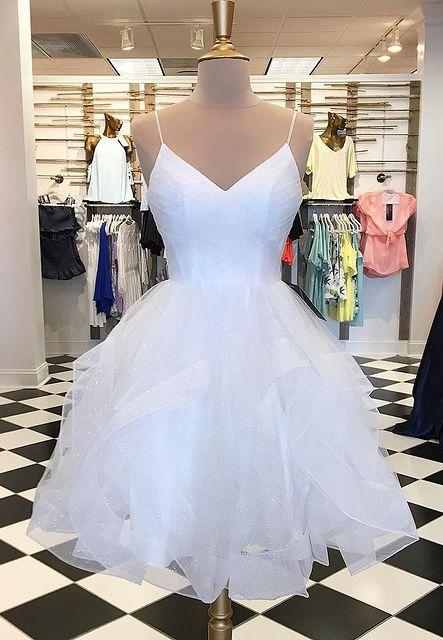White Sparkly Short Prom Dresses,Homecoming Dress,Dance Dresses SA54