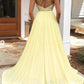 Yellow beads long prom dress evening dress KS1470