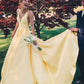 Yellow v neck long prom dress, yellow evening dress KS1990