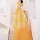 Yellow Unique High Low Tulle with Lace Prom Dress, Yellow Formal Dress Evening Dress KS6238
