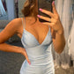 Tight Light Blue Mini Party Dress SA838
