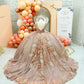 Coffee Beaded Quinceanera Dresses Sexy Spaghetti Neck Appliqued 3D Floral Sweet 16 Princess Ball Gown Pageant Gowns vestido SA1071