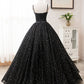 Black Tulle Satin Sweetheart Neck Long Prom Dress, Evening Dress KS7636
