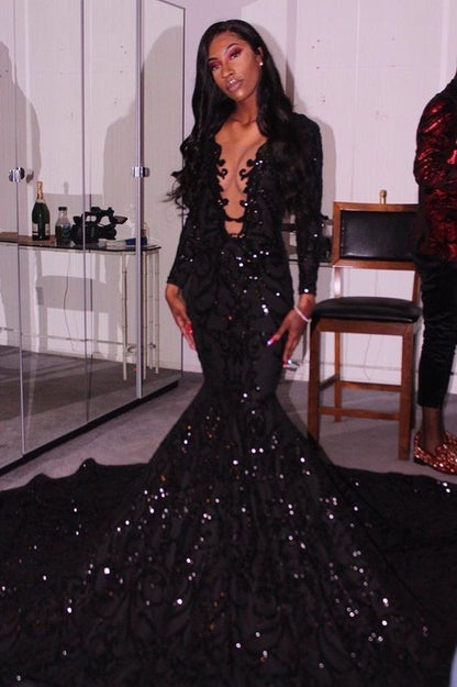 princess black girl long prom dress mermaid dress 6104 – shinydress