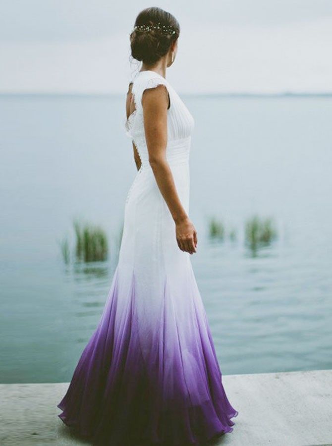 V neck Ombre Formal Prom Dress, A Line Wedding Party Gown T1824 shinydress V neck Ombre Formal Prom Dress, A Line Wedding Party Gown T1824 shinydress