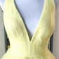 Yellow v neck tulle long A line prom dress evening dress KS5023