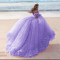 Romantic Poofy Pink Floral Wedding Dresses Off the Shoulder Ball Gown Quinceanera Dress SA933