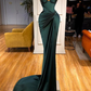 GORGEOUS DARK GREEN SPAGHETTI-STRAPS MERMAID PROM DRESS WITH BEADINGS AS01