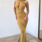 NEW ARRIVAL GINGER HALTER KEYHOLE MERMAID LONG PROM GOWNS SA78