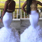MERMAID HALTER SLEEVELESS APPLIQUES FLOOR-LENGTH PROM DRESS SA71
