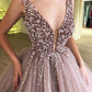 GORGEOUS BALL GOWN TULLE BEADING STRAPS SLEEVELESS PROM DRESS SA131