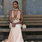 HALTER DEEP V-NECK MERMAID EVENING DRESS APPLIQUES PROM DRESS SA119