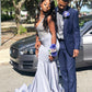 STRETCH SATIN V-NECK EVENING MAXI DRESS SLEEVELESS MERMAID PROM PARTY GOWNS AS03