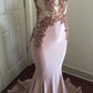 MODERN LACE APPLIQUES SLEEVELESS PARTY GOWNS PROM DRESS SA69
