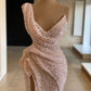 SPARKLE ONE SHOULDER SLEEVELESS SEQUINED MERMAID PROM PARTY GOWNS AS10