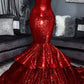 SHINING HOT RED MERMAID PROM DRESS SAS51
