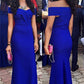 ROYAL BLUE WEDDING GUEST DRESS SHEATH OFF SHOULDER NEW ARRIVAL PROM DRESS SAS52