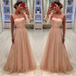 SEE THROUGH TULLE BUBBLE SLEEVES PARTY GOWNS ROM DRESS SAS63