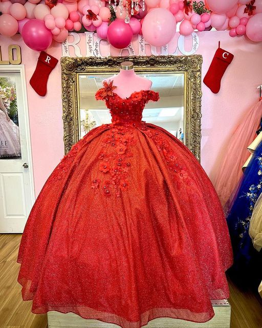 Light Sky Blue Quinceanera Dresses Ball Gown Off Shoulder 3D Rose Flow shinydress Light Sky Blue Quinceanera Dresses Ball Gown Off Shoulder 3D Rose Flow shinydress