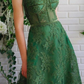 Popular Dark Green Spaghetti Straps Lace Prom Dresses Formal Evenning Dress SH560