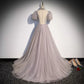 Simple A line Tulle Long Prom Dresses SH220
