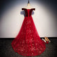 Off The Shoulder Red Tulle Prom Dresses SH150