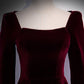 A line Burgundy Long Prom Dresses SH167