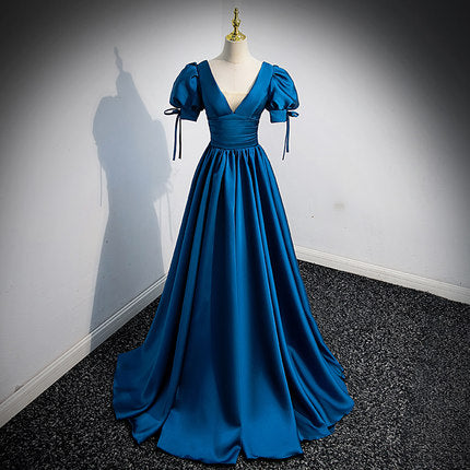 A line Royal Blue Long Prom Dresses SH166