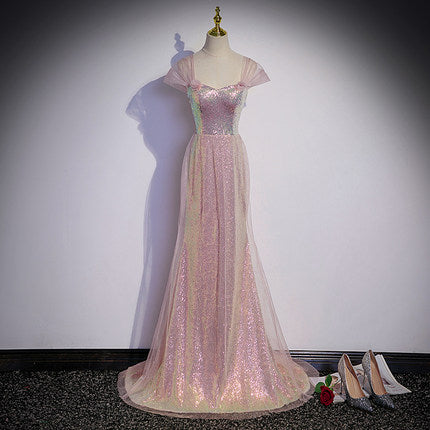 Sequin Pink Prom Dresses SH153