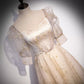 A line Short Puffy Sleeves Tulle Prom Dresses SH114