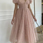 Pink v neck tulle short prom dress party dress KS6918