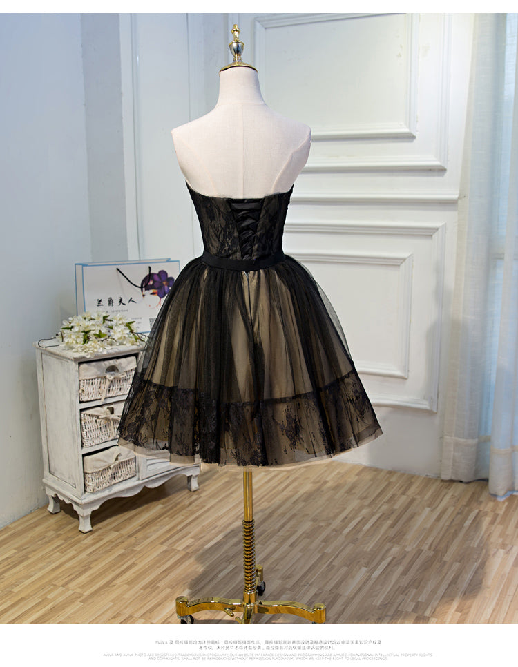 Black Hoco Dress Short Homecoming Dresses SH249