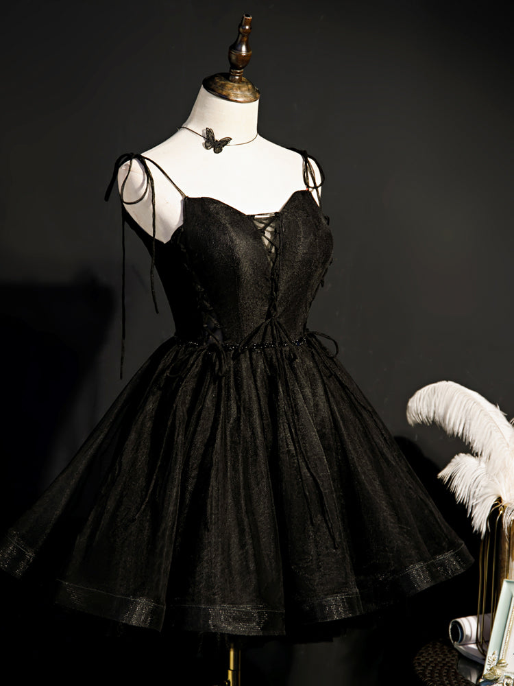 Little Black Hoco Dress Short Homecoming Dresses SH246