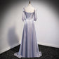 A Line Silver Long Prom Dresses SH202