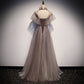 Simple A line Prom Dresses Tulle Evening Dress SH073