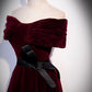 A line Off The Shoulder Velvet Long Prom Dresses SH163