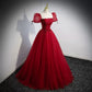 Princess Red Tulle Prom Dresses Sexy Evening Dress SH097