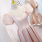 A line Satin Pink Long Prom Dresses SH162
