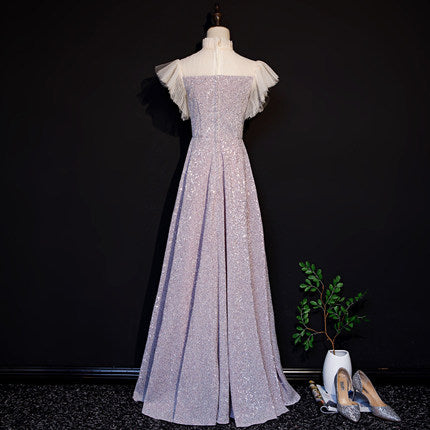 A Line Sequin Long Prom Dresses SH198