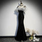 Off the Shoulder Mermaid Black Prom Dresses Sexy Evening Dress SH092